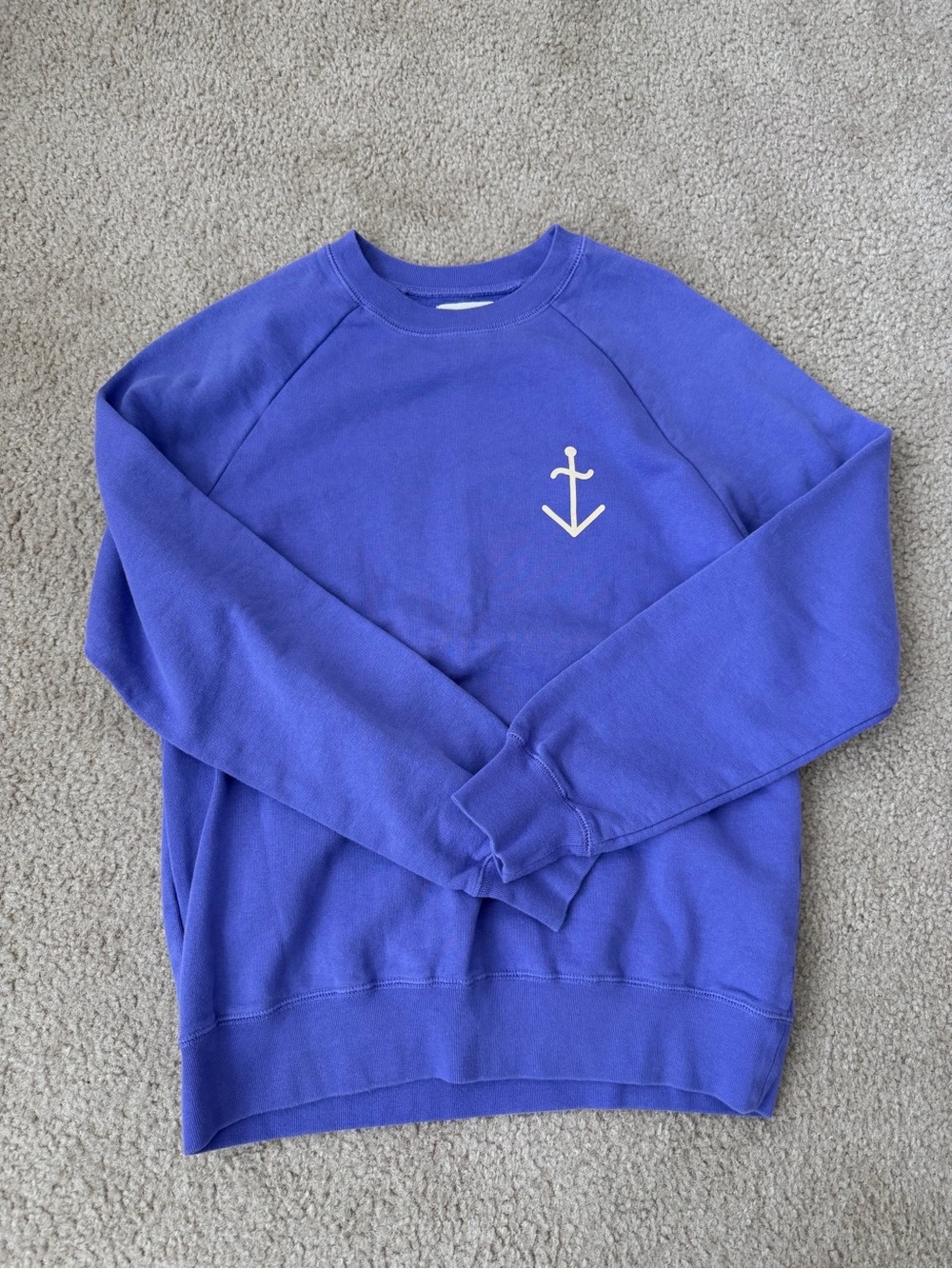 Men's Crewneck Sweatshirt with Anchor Graphic - Purple